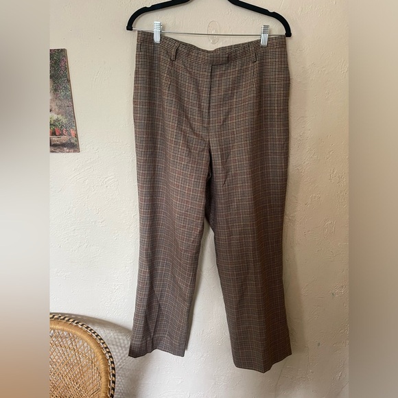 Brown Plaid Trousers - Picture 1 of 7
